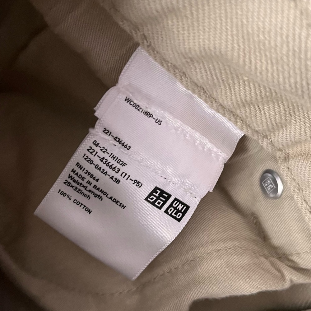 UNIQLO pale tan jeans in excellent condition 25” x 32” - Picture 5 of 10
